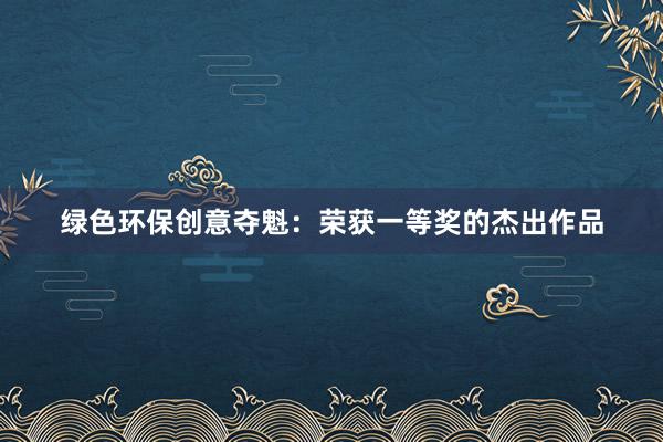 绿色环保创意夺魁：荣获一等奖的杰出作品